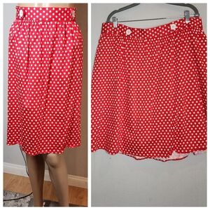 Modcloth Red White Polka Dot a-line pleated skirt. Women's plus size 1X.